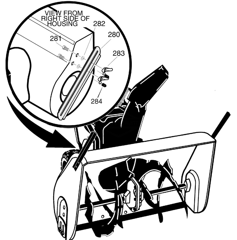 Drift Cutter Assembly Diagram and Parts List for 632130X16B 2004 Briggs and Stratton Snow Blower